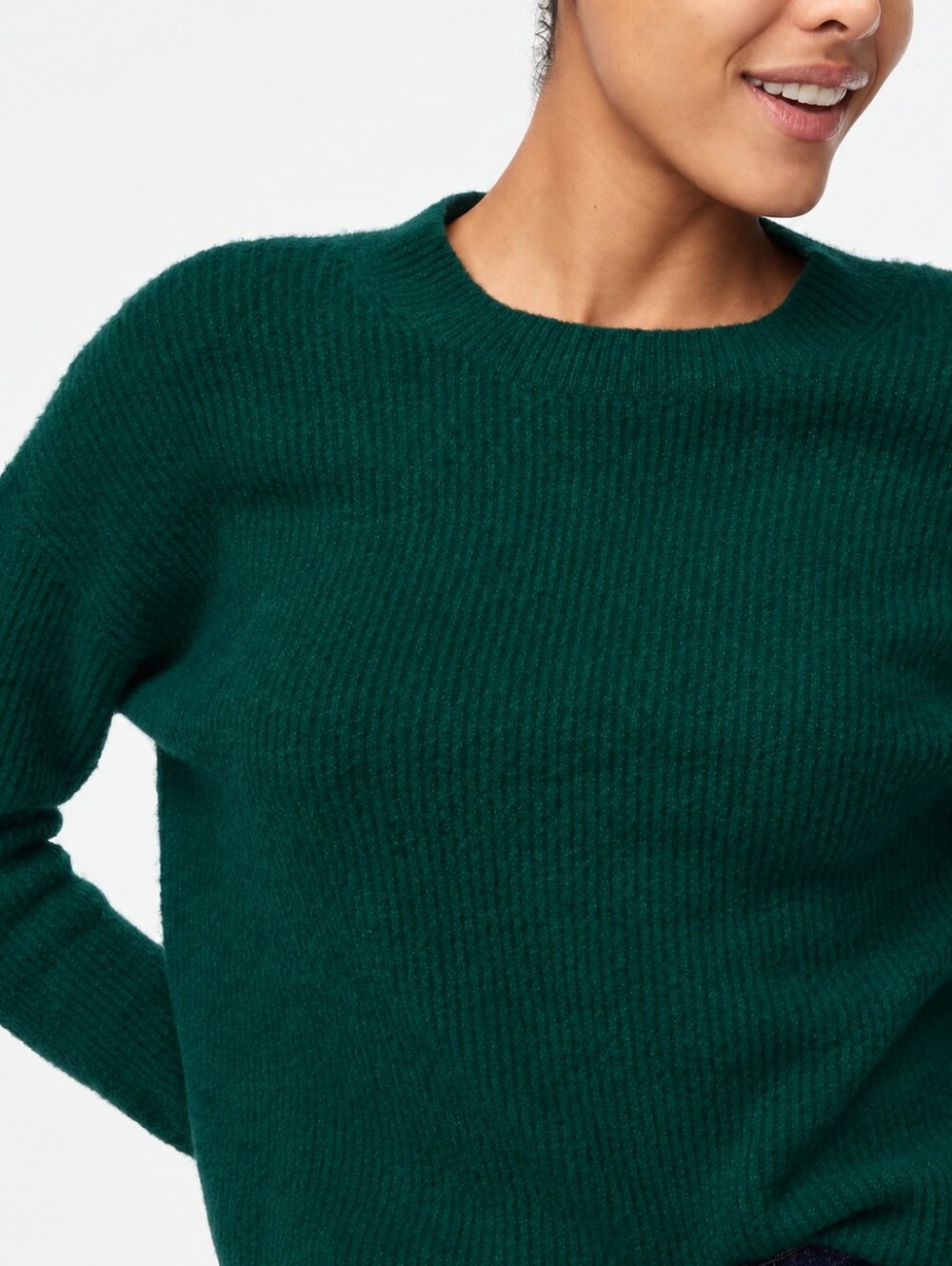 J Crew Ribbed Boyfriend Sweater In Extra Soft Yarn